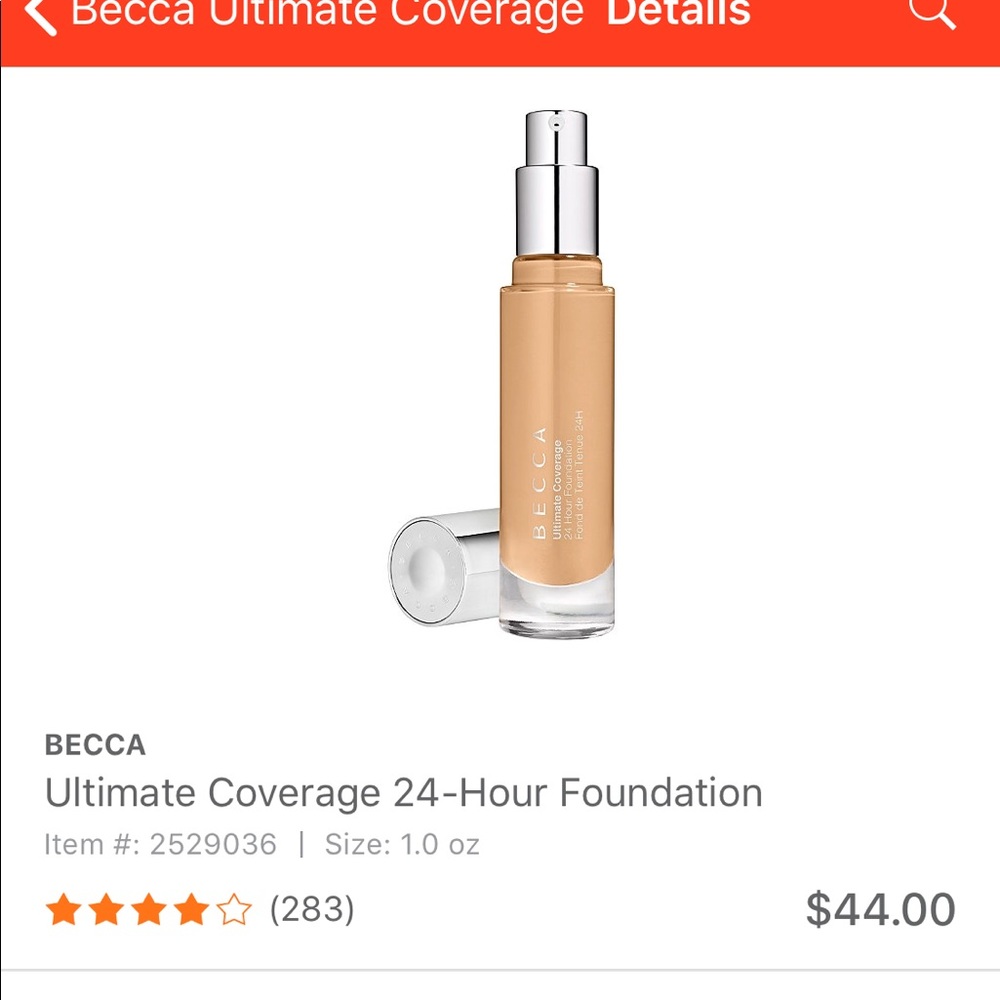 Becca ultimate coverage foundation